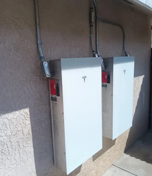 Wall-mounted home battery backup installation